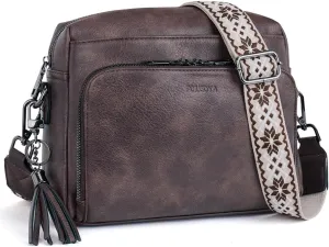 POIUGOYA Crossbody Purses for Women Trendy,Vegan Leather Medium Crossbody Bag,Women's Crossbody Travel Purse Built in Wallet