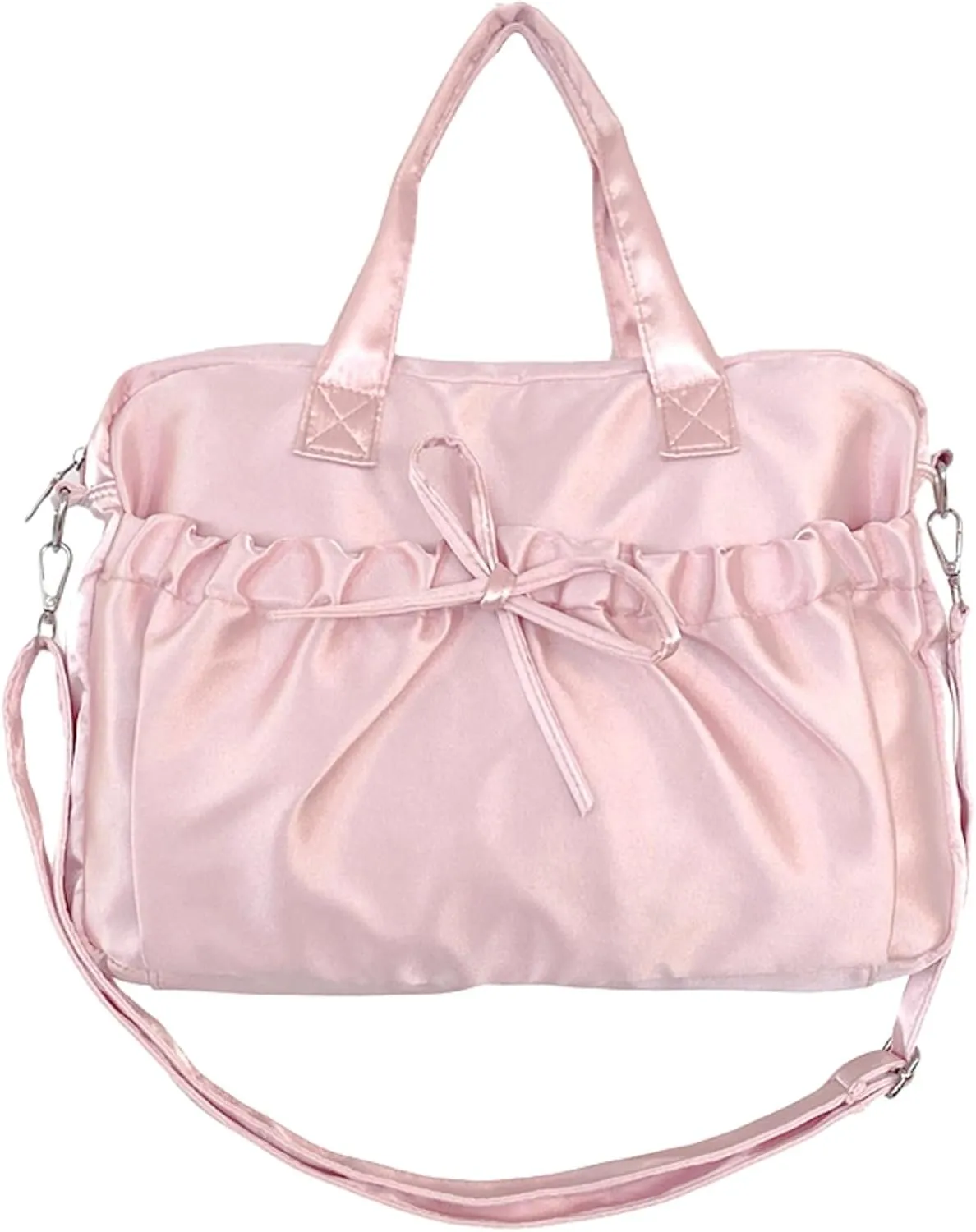 Pokn Cute BowTote Bag Kwaii Shoulder Bags Aesthetic Satin Handmade Purse Y2K Butterfly Shoujo Totebags