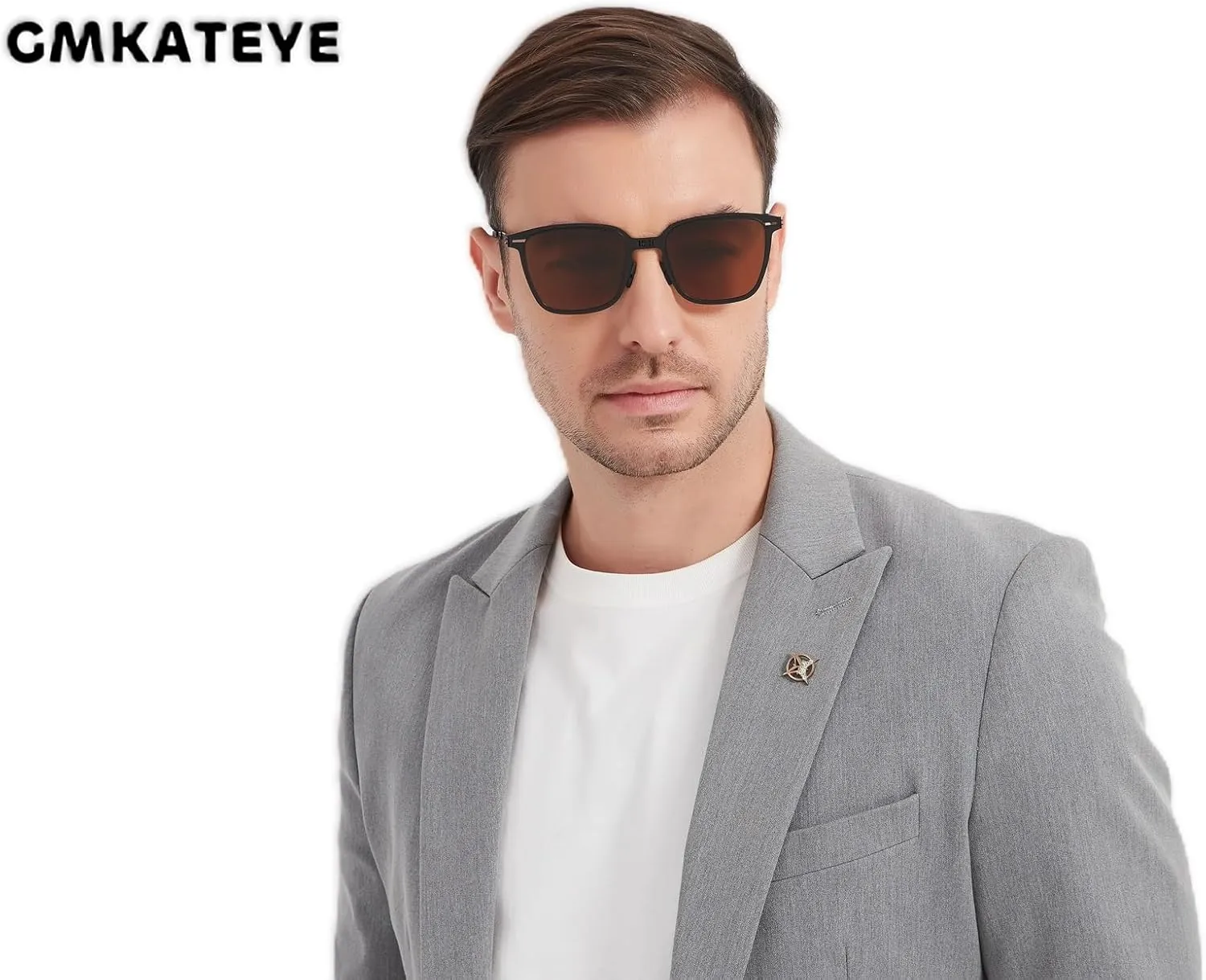 Polarized Folding Sunglasses Womens Men, Lightweight Foldable Sunglass Metal Frame Square Durable Sun Glasses Shades