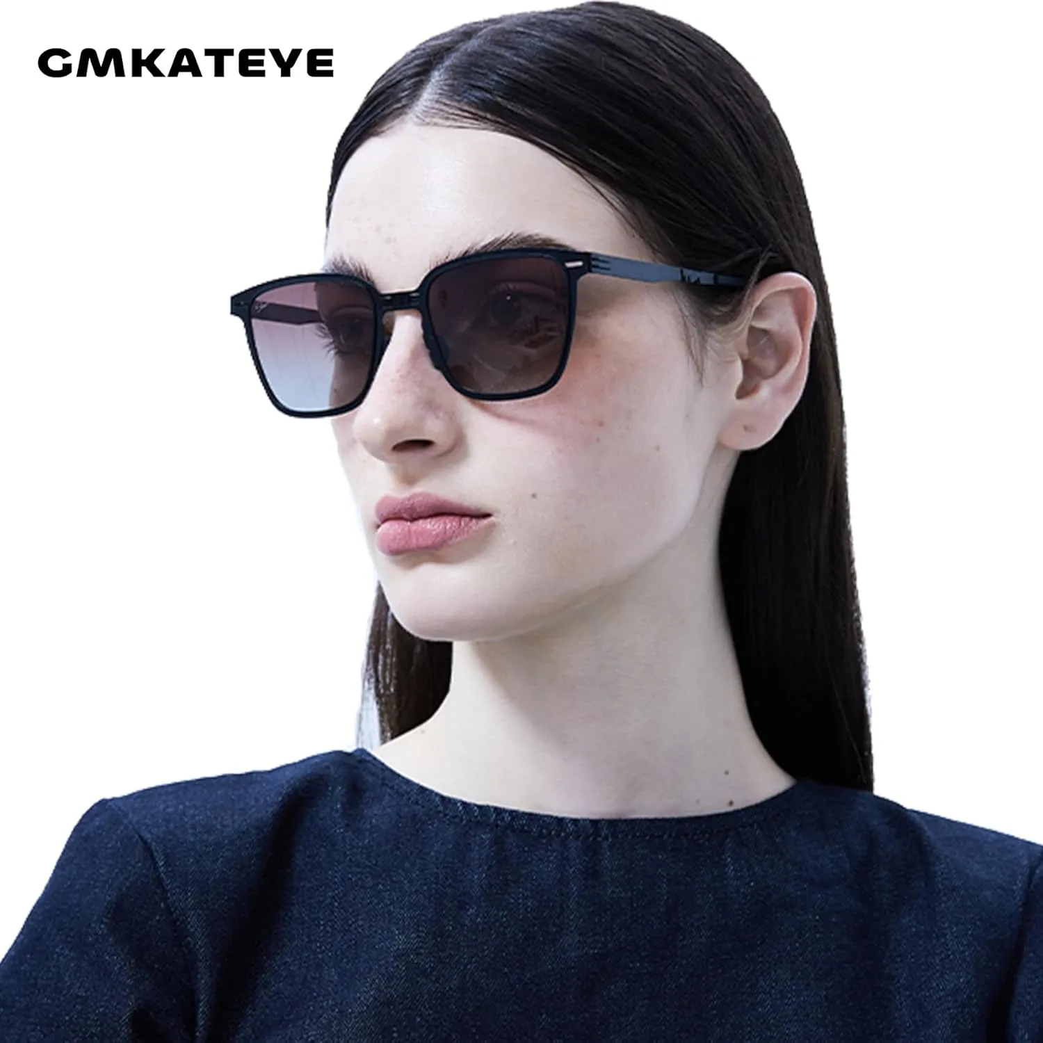 Polarized Folding Sunglasses Womens Men, Lightweight Foldable Sunglass Metal Frame Square Durable Sun Glasses Shades