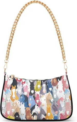 Pony Shoulder Bag for Women Crossbody Small Tote Bag Purses Little Purse Mini Handbag for Girls Beach Travel