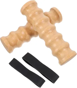 POPETPOP 2pcs Wooden Handle Resistance Bands 8pcs Bands Adjustable Workout Stick for Home Gym Yoga Core Workout Equipment