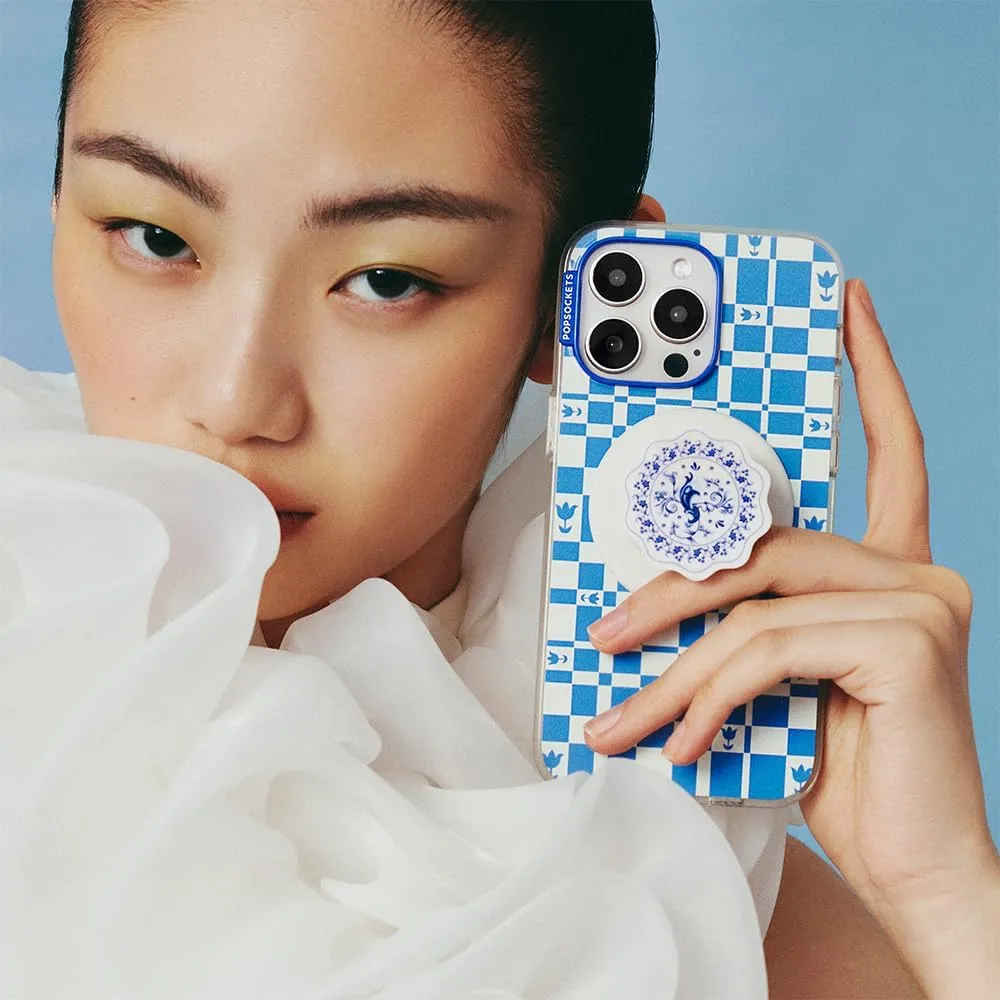 PopSockets Phone Grip Compatible with MagSafe, Phone Holder, Wireless Charging Compatible - Peacock Saucer
