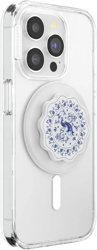PopSockets Phone Grip Compatible with MagSafe, Phone Holder, Wireless Charging Compatible - Peacock Saucer