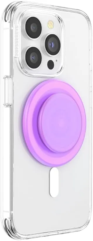 PopSockets Phone Grip with Expanding Kickstand, Compatible with MagSafe, Adapter Ring for MagSafe Included, Wireless Charging Compatible - Pink Opalescent