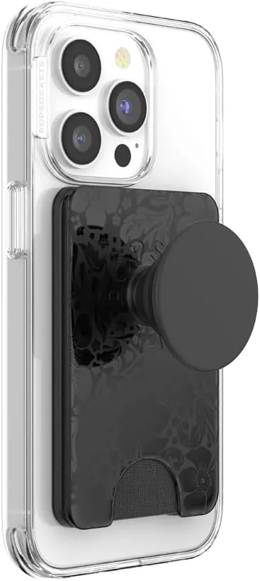 PopSockets Phone Wallet with Expanding Grip, Phone Card Holder, Wireless Charging Compatible, Wallet Compatible with MagSafe - Laced