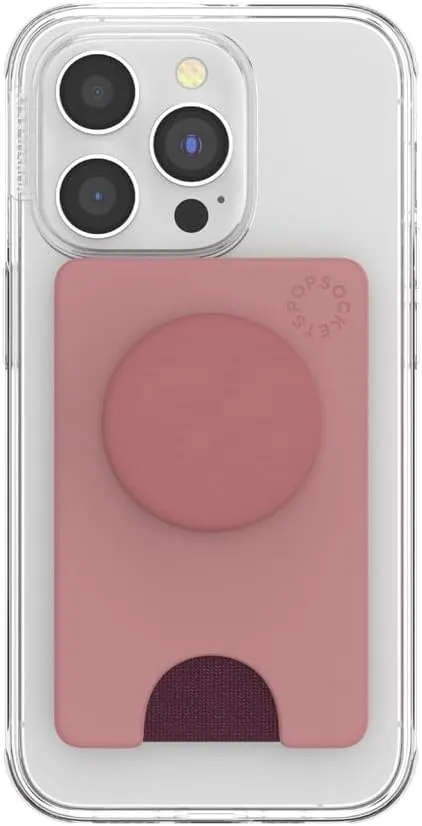 PopSockets Phone Wallet with Expanding Phone Grip, Phone Card Holder - Clay