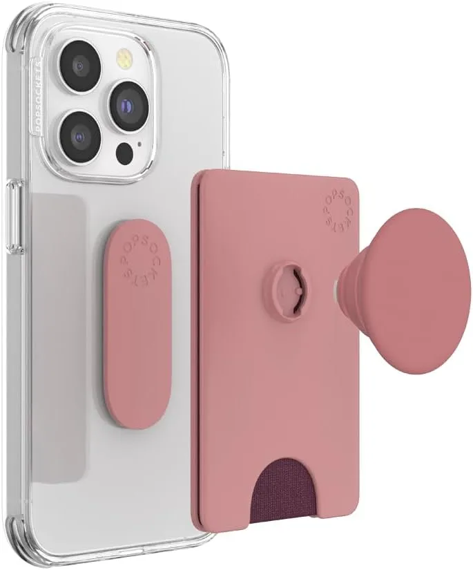 PopSockets Phone Wallet with Expanding Phone Grip, Phone Card Holder - Clay