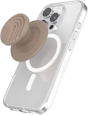 PopSockets Round Phone Grip Compatible with MagSafe, Adapter Ring Included, Phone Holder, Wireless Charging Compatible - Latte
