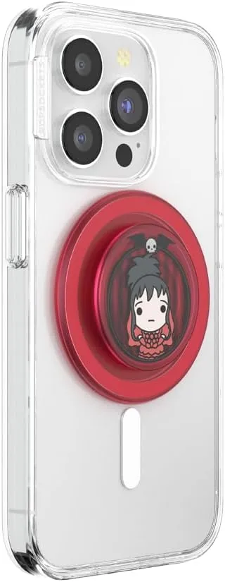 PopSockets Round Phone Grip Compatible with MagSafe, Adapter Ring Included, Phone Holder, Wireless Charging Compatible - Lydia Deetz