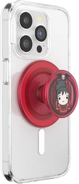 PopSockets Round Phone Grip Compatible with MagSafe, Adapter Ring Included, Phone Holder, Wireless Charging Compatible - Lydia Deetz