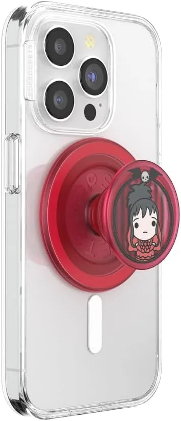 PopSockets Round Phone Grip Compatible with MagSafe, Adapter Ring Included, Phone Holder, Wireless Charging Compatible - Lydia Deetz