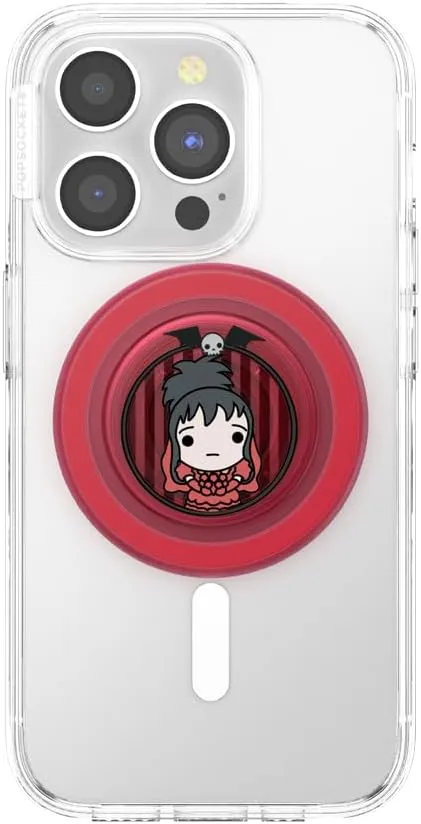 PopSockets Round Phone Grip Compatible with MagSafe, Adapter Ring Included, Phone Holder, Wireless Charging Compatible - Lydia Deetz