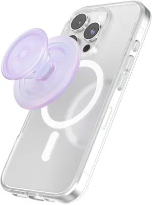 PopSockets Round Phone Grip Compatible with MagSafe, Adapter Ring Included, Phone Holder, Wireless Charging Compatible - Opalescent