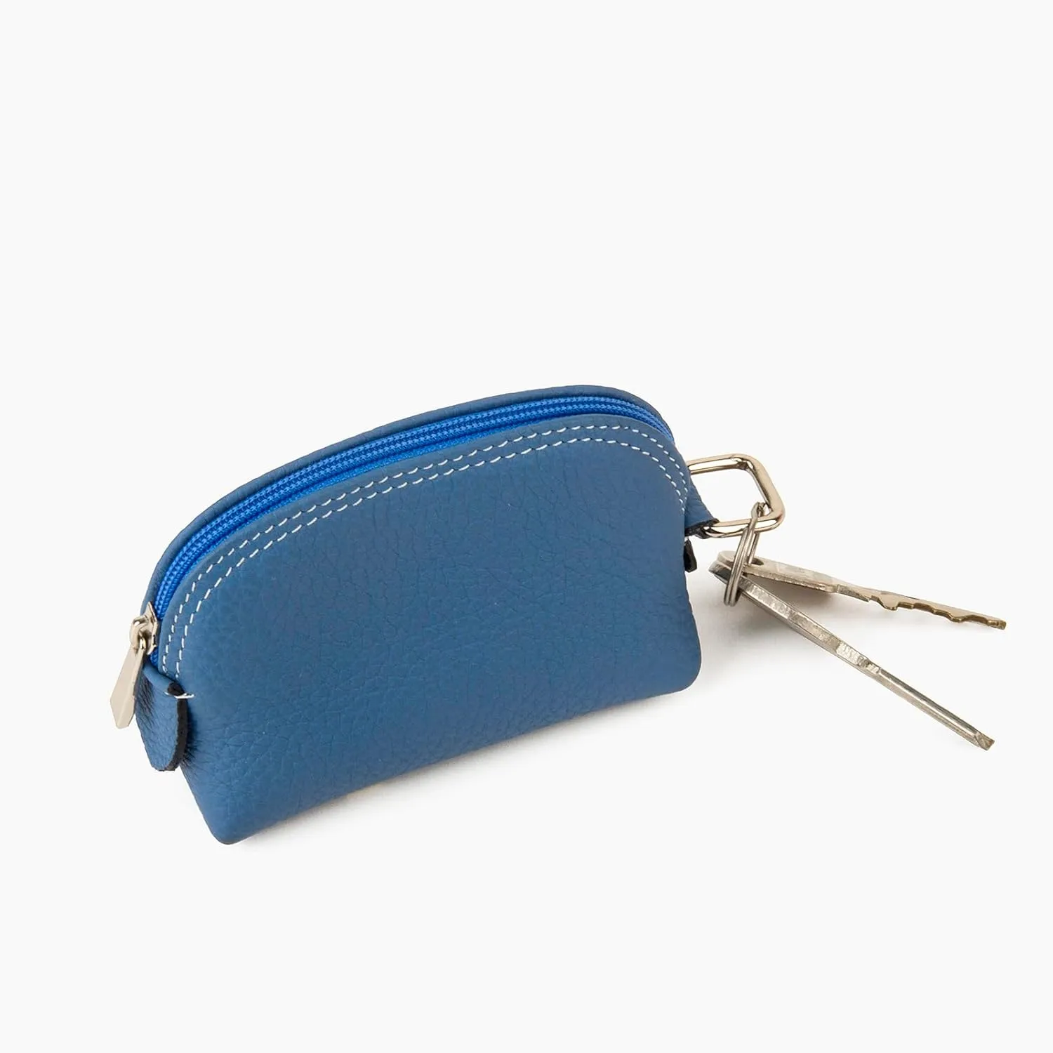 Premium Full-Grain Leather Portable Coin Purse for Women, Fashionable Cute Small Wallets Woman (Blue)
