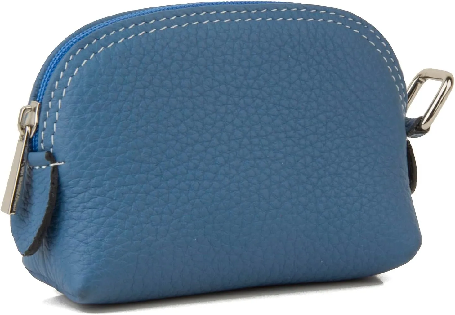 Premium Full-Grain Leather Portable Coin Purse for Women, Fashionable Cute Small Wallets Woman (Blue)