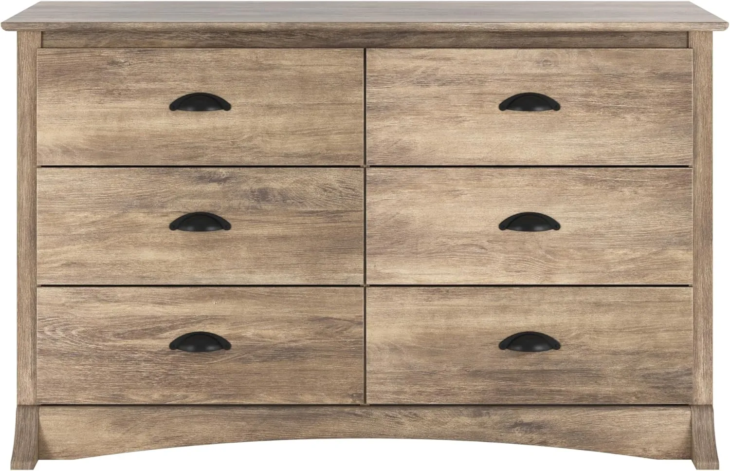 Prepac Sonoma Rustic 6-Drawer Dresser for Bedroom, Farmhouse Chest of Drawers for 17.5" D x 48" W x 29" H, Drifted Gray