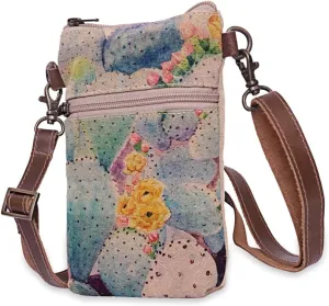 Prickly Pear - Wristlet Wallets for Women, Crossbody Sling Bags, Cell Phone Purse, Cotton Canvas Purses