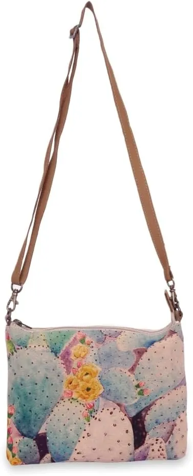 Prickly Pear - Wristlet Wallets for Women, Crossbody Sling Bags, Cell Phone Purse, Cotton Canvas Purses