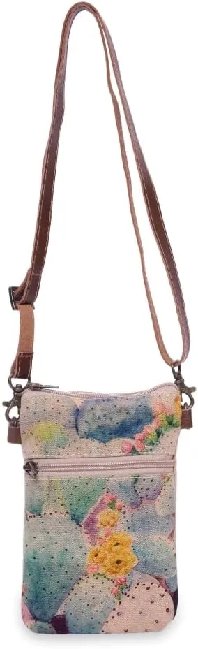 Prickly Pear - Wristlet Wallets for Women, Crossbody Sling Bags, Cell Phone Purse, Cotton Canvas Purses