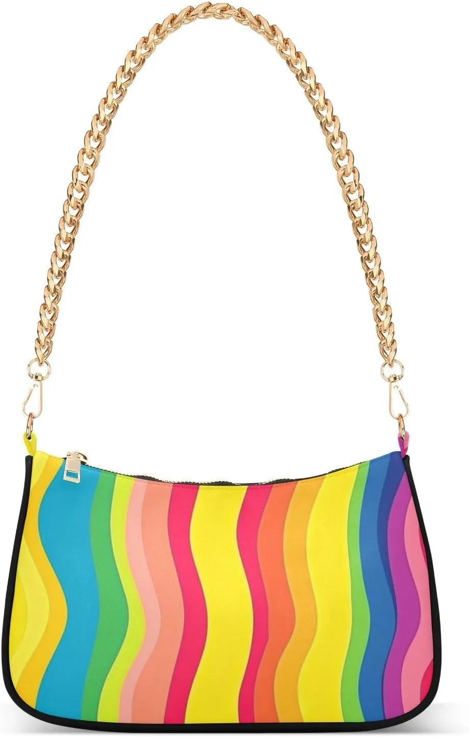 Pride Month A Colorful Stripe trendy chain shoulder travel bags for women hand bags for wife