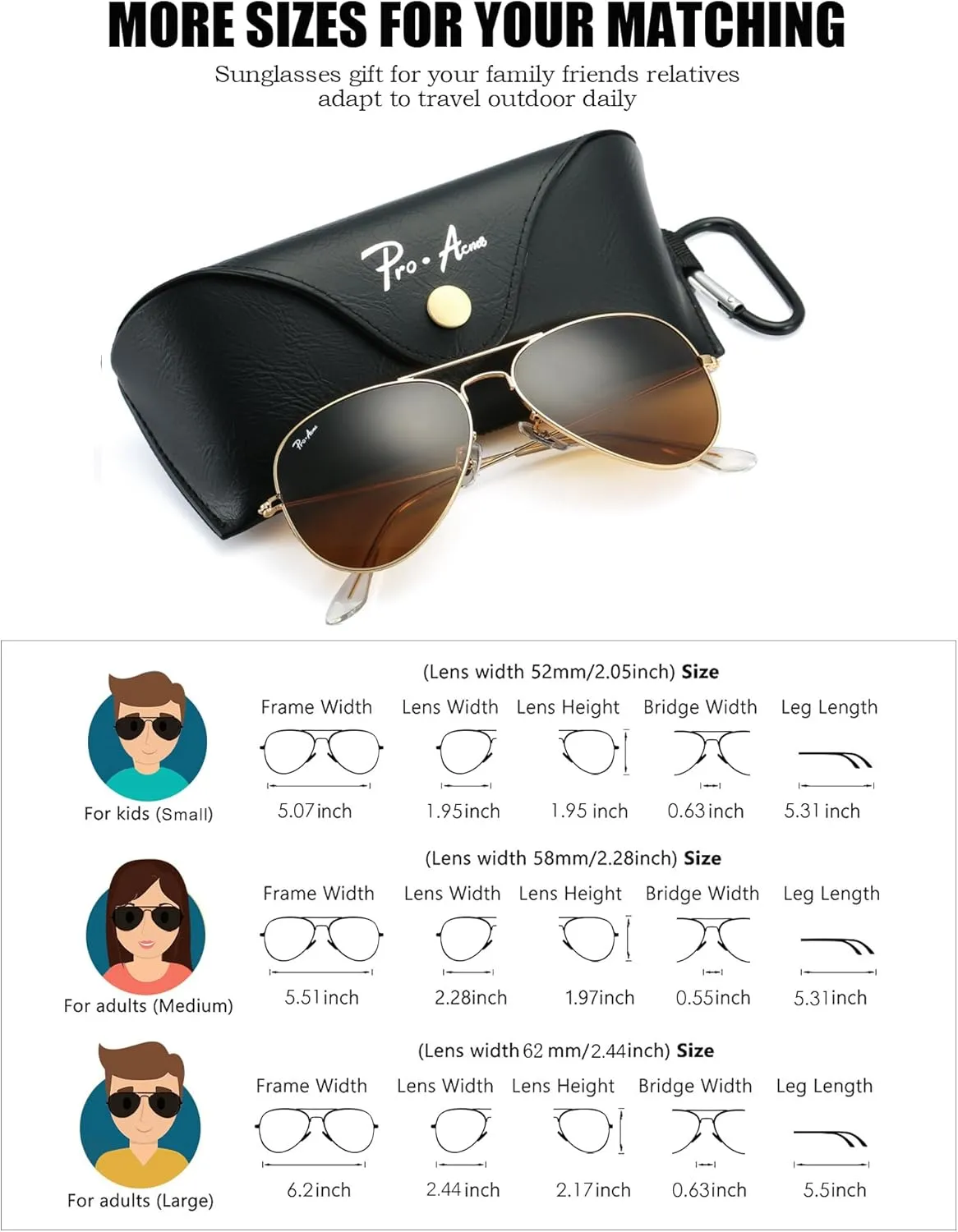 Pro Acme Classic Aviator Sunglasses for Women & Men Metal Frame UV400 Driver Sunglasses