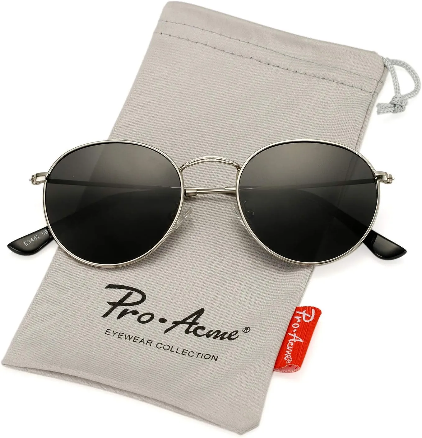 Pro Acme Small Round Metal Polarized Sunglasses for Women Retro Designer Style