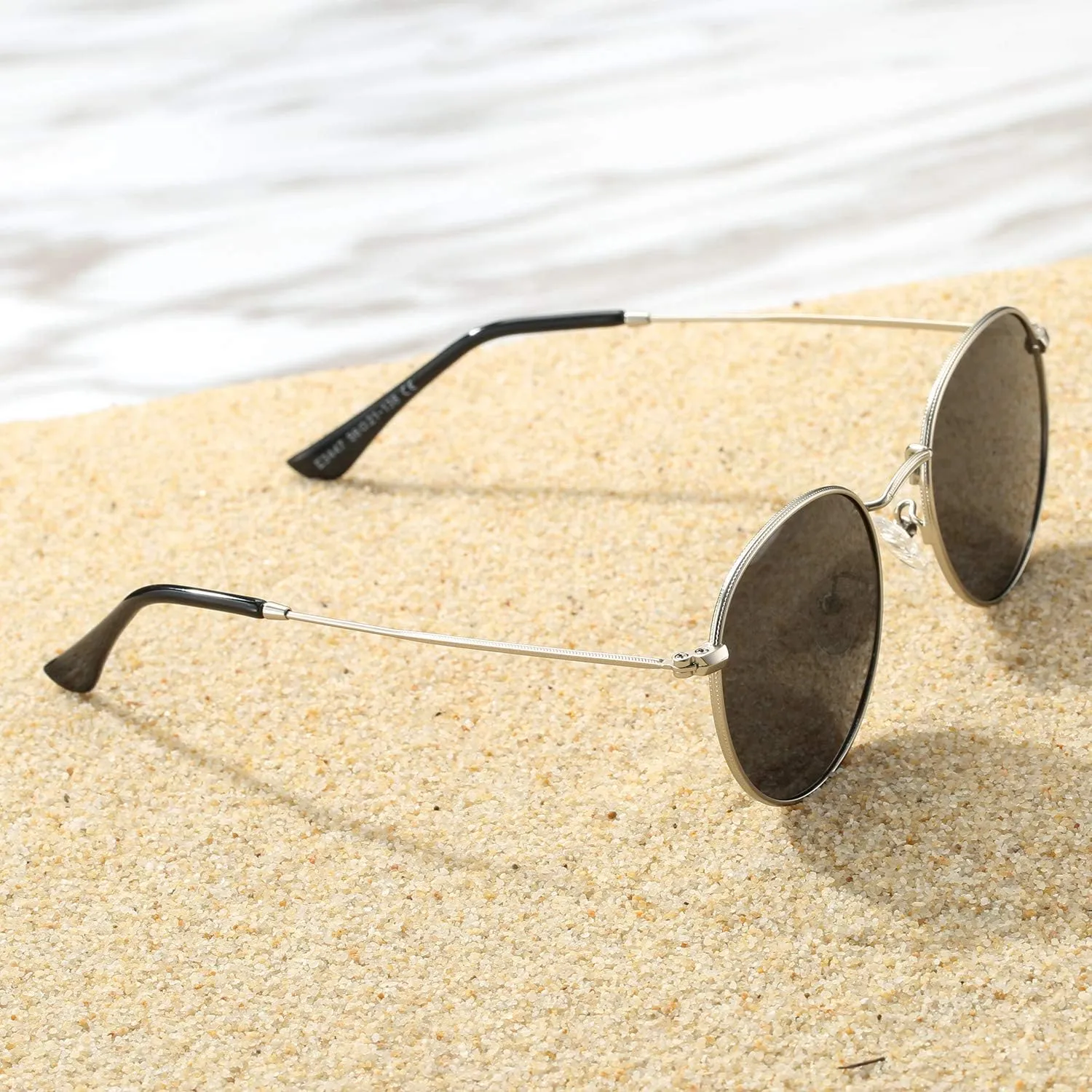 Pro Acme Small Round Metal Polarized Sunglasses for Women Retro Designer Style