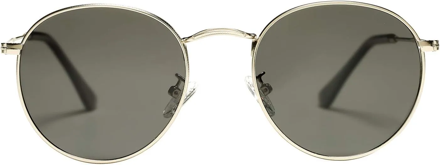 Pro Acme Small Round Metal Polarized Sunglasses for Women Retro Designer Style