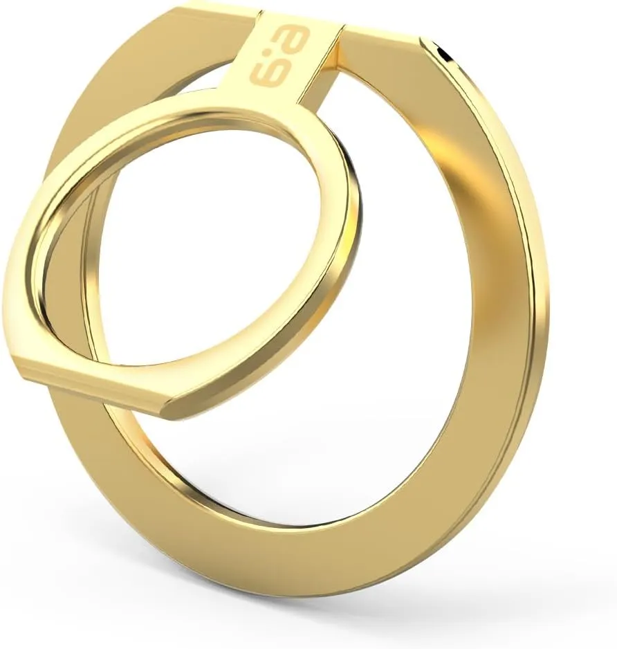 PureGear Magnetic Phone Grip Ring Stand, Magnetic Phone Ring Holder for MagSafe iPhone 16, 16Pro, 16Plus, 16ProMax, 15, 15Plus, 14, 14Plus, 14Pro, 14Pro Max, 13, 12, Adjustable Kickstand (Gold)