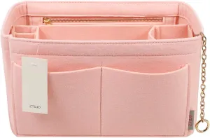 Purse Organizer Insert, Felt Purse Organizer with Zipper and Sewn Bottom Insert, Fit Speedy Neverfull Graceful,6 Sizes