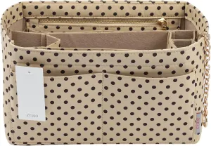 Purse Organizer Insert, Felt Purse Organizer with Zipper and Sewn Bottom Insert, Fit Speedy Neverfull Graceful,6 Sizes