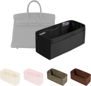 Purse Organizer Insert for Birkin 25/30/35/40, Satin Bag Insert Compatible with Hermes, Lightweight and Soft Touch Inner Bag for Women Luxury Handbags, Multicolor Options(Black, BK30 Sellier)
