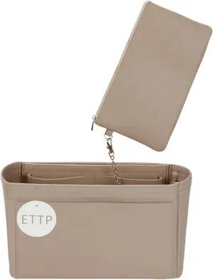 Purse Organizer Insert For Handbags, Tote Bag Organizer Insert, Handbag Organizer For Tote & Handbags, Compatible with Neverful Speedy and More (Medium,Beige)