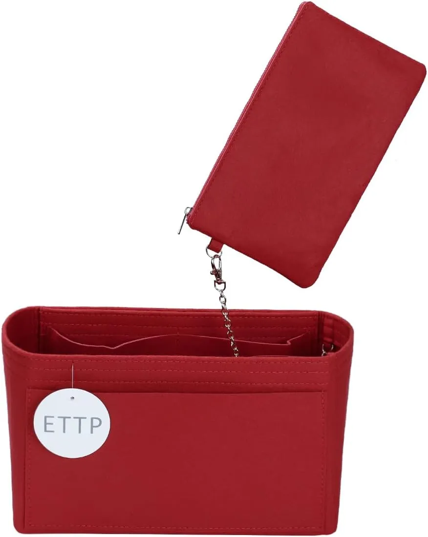 Purse Organizer Insert For Handbags, Tote Bag Organizer Insert, Handbag Organizer For Tote & Handbags, Compatible with Neverful Speedy and More (Slender Large,Red)