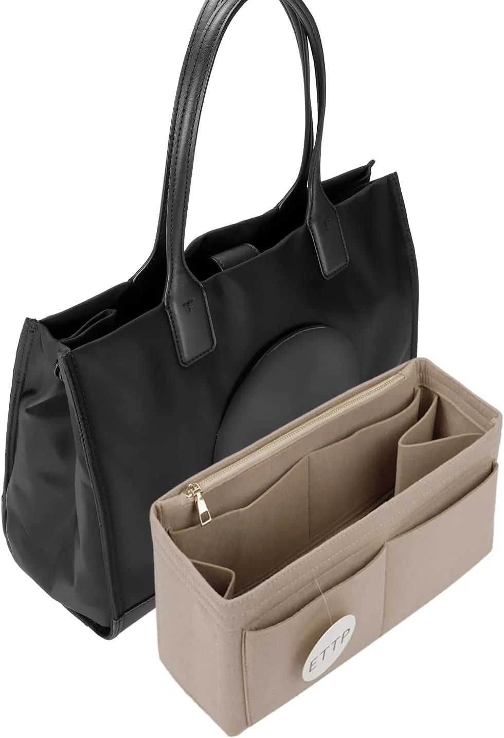 Purse Organizer Insert For Handbags,Bag Organizer Insert, Compatible with Alam BB and PM,Ella Tote,Telfar Medium, Book Tote M (Beige, XXX-Large)