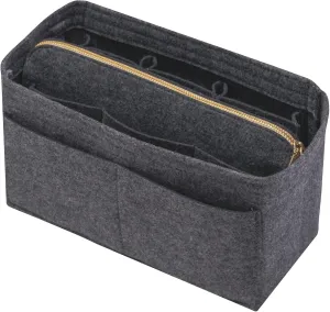 Purse Organizer Insert with Zipper Felt Bag Organizer for Tote Purse Grey Medium