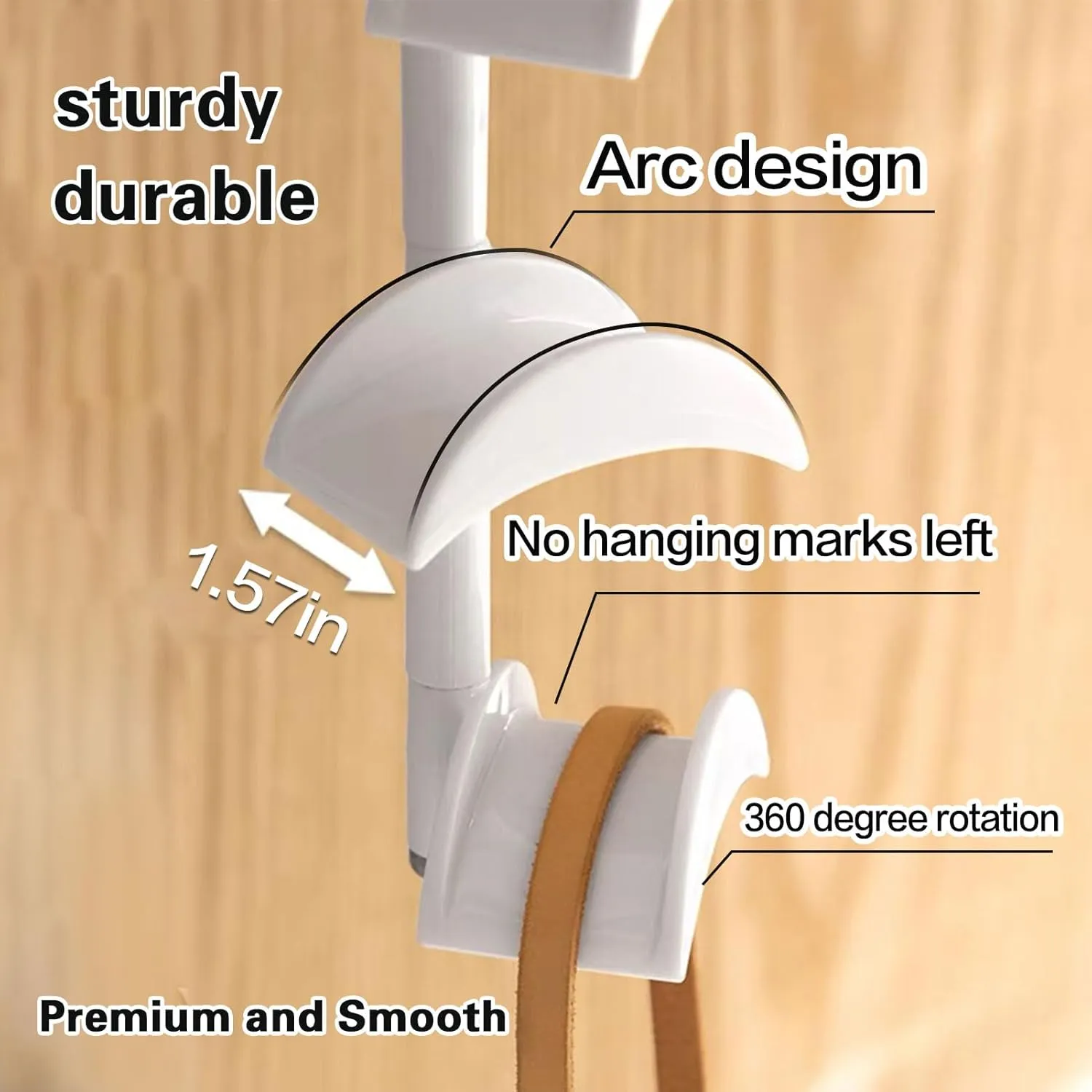 Purse Organizer Purse Organizer for Closet Purse Hanger-360 °Rotation,Curved Design, No Fear of Deformation of The Bag Strap，Premium and Smooth Purse Hook (White 1 Piece)