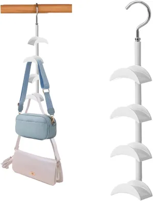 Purse Organizer Purse Organizer for Closet Purse Hanger-360 °Rotation,Curved Design, No Fear of Deformation of The Bag Strap，Premium and Smooth Purse Hook (White 1 Piece)