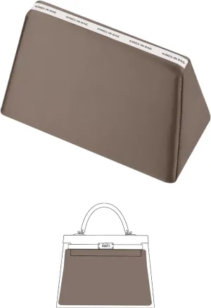 Purse Pillow Insert Compatible with Kelly Bags, Handbag Filler with Soft Satins for Luxury Bags, Soft Purse Inner Pillow with Memory Foam for Handbag Storage (Etoupe Grey, KE 28 Retourné)