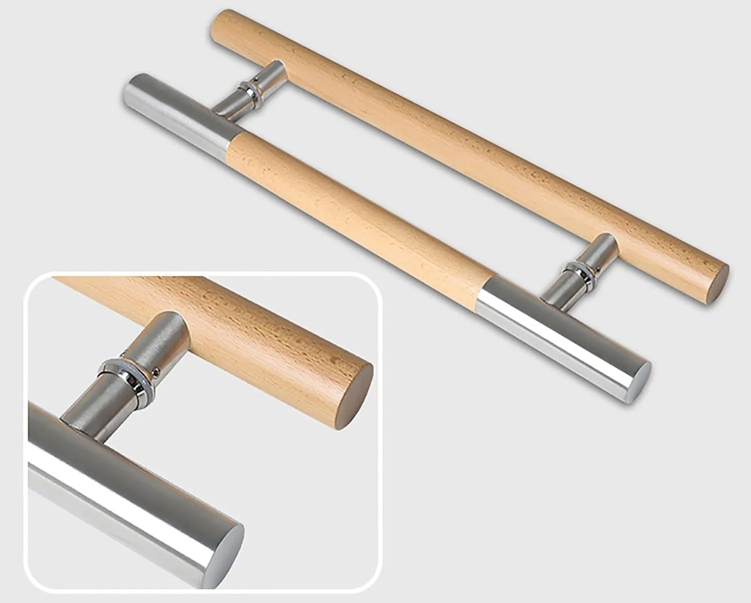 Push Pull Door Handle for Glass Door/Wooden Door, Modern Double Side Mounted Interior Exterio Barn Door Handle, Shower/Bedroom/Front Door H Model Bar Handle/D/100Cm(39.4In)
