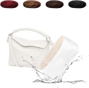 Puzzle Bag Organizer Insert, Lightweight Portable Purse Inner Compatible with Loewe Puzzle Mini Bag, Made of Waterproof Dupontpaper Surface and Silky Satin Lining (Puzzle Mini, Craie)