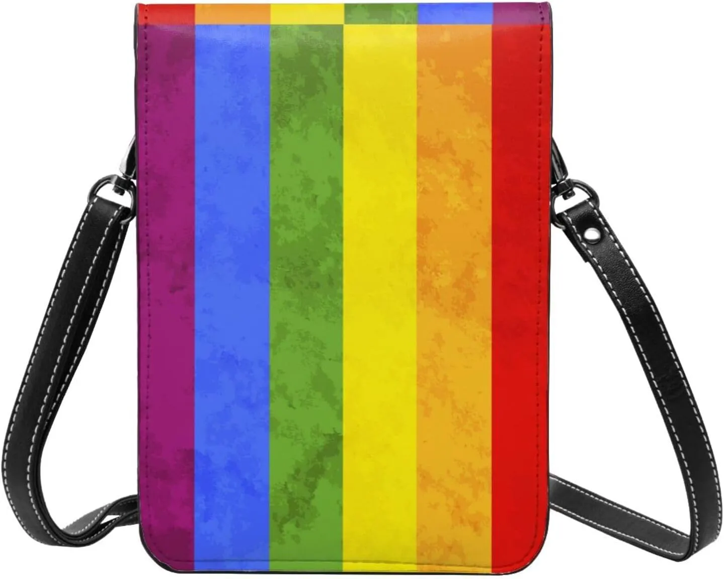 Puzzle Pieces Tie Dye Autism Awareness Leather Crossbody Cell Phone Purse Wallet Bags Adjustable Phone Bag for Women