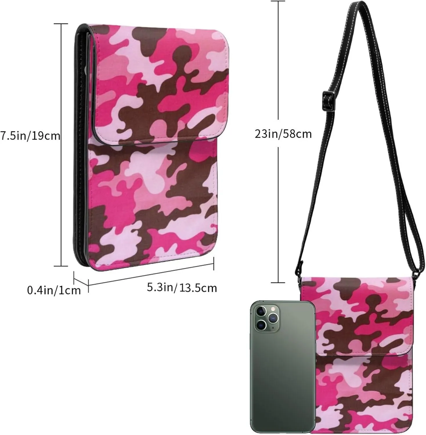 Puzzle Pieces Tie Dye Autism Awareness Leather Crossbody Cell Phone Purse Wallet Bags Adjustable Phone Bag for Women