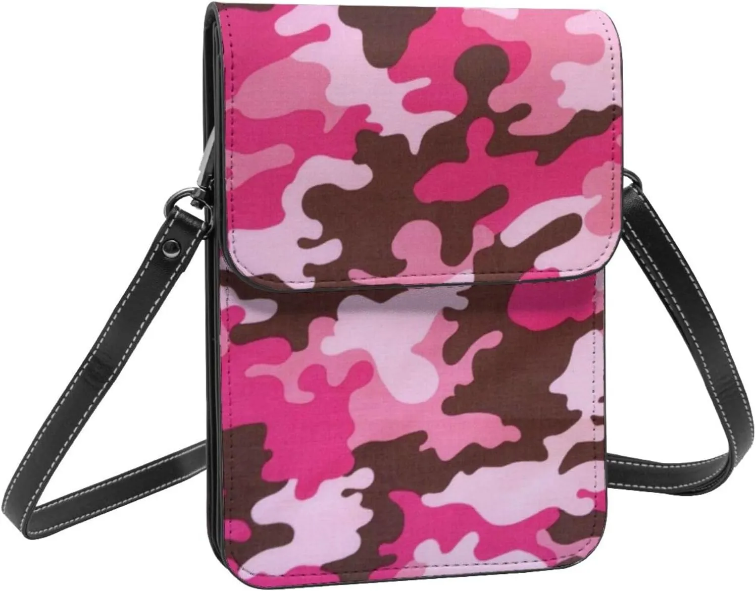 Puzzle Pieces Tie Dye Autism Awareness Leather Crossbody Cell Phone Purse Wallet Bags Adjustable Phone Bag for Women