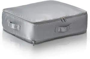 Quilt Clothes Compression Fitting Bag Storage Bag Large Capacity Quilt Packing Moving Packing Bag Dustproof Multifunctional(Gray,M)