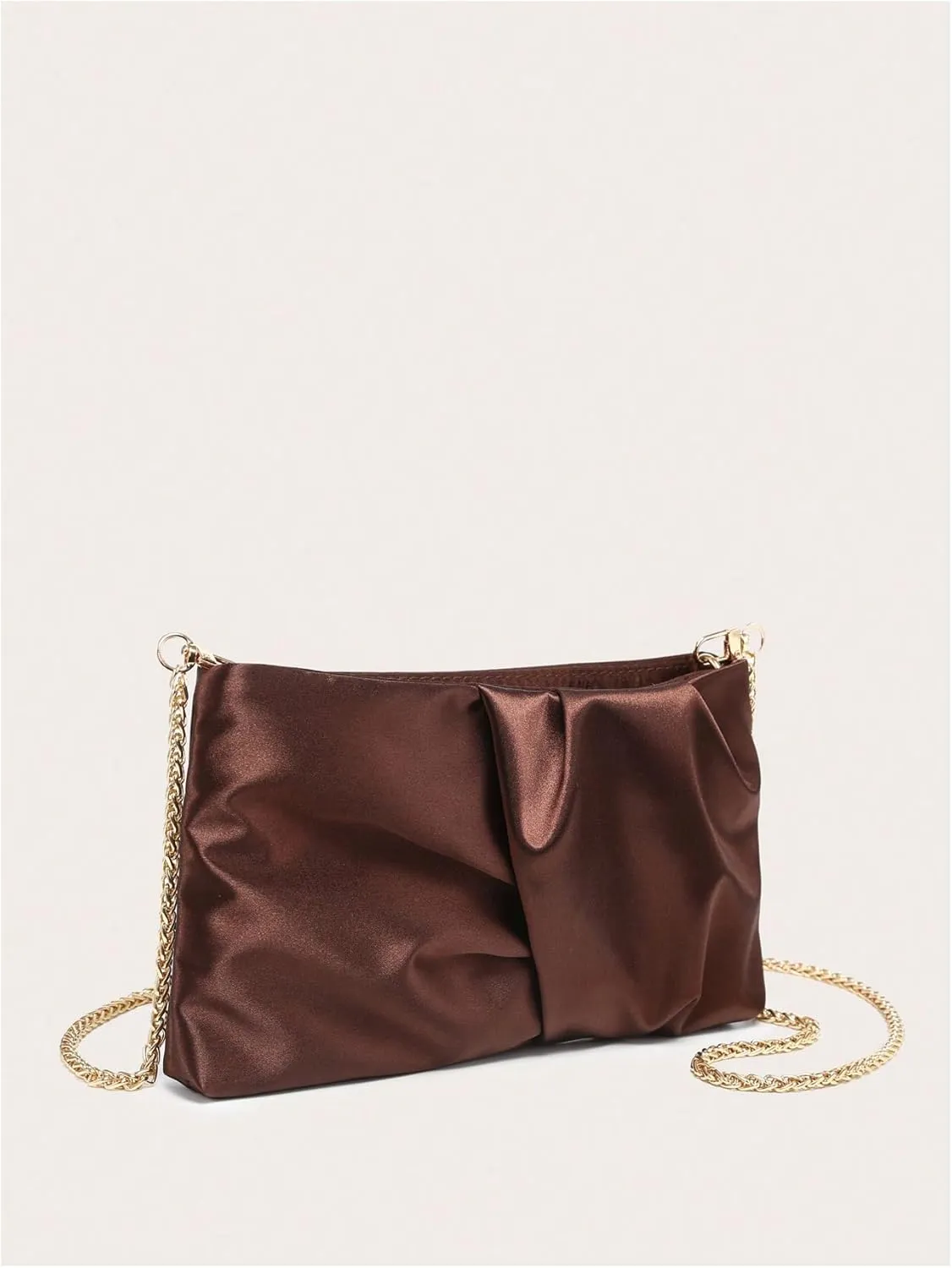 QWINEE Women's Satin Purse Ruched Evening Clutch Handbags Formal Party Handbag Wedding Bags