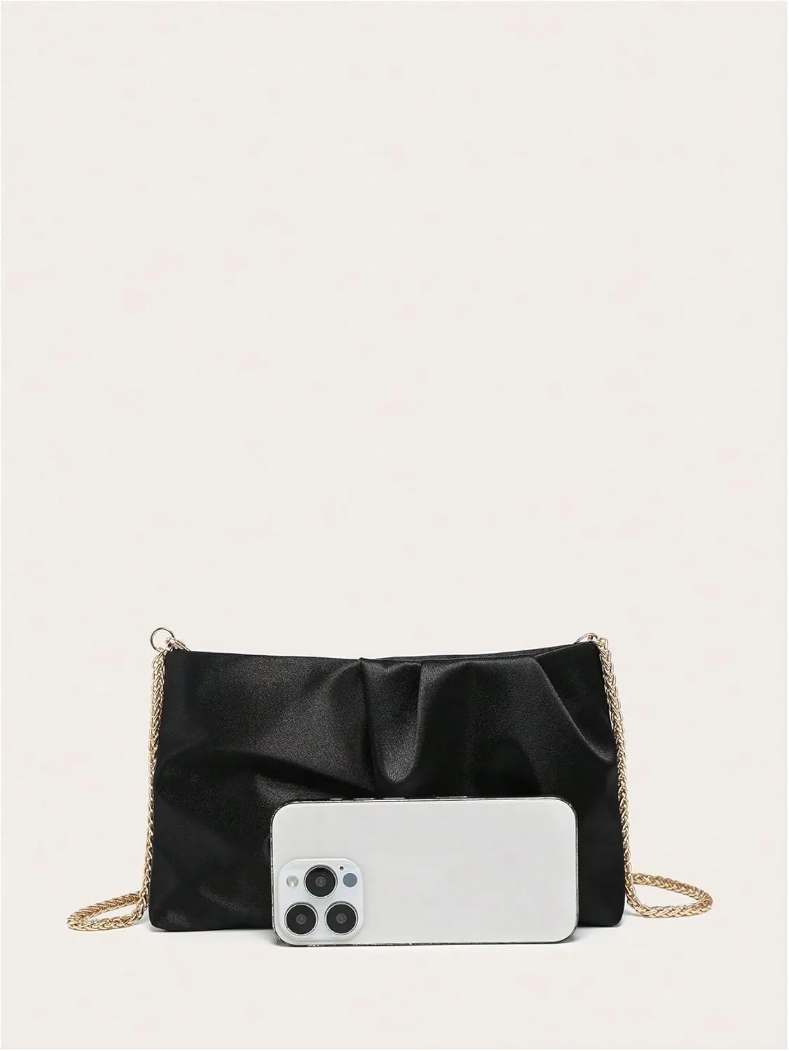 QWINEE Women's Satin Purse Ruched Evening Clutch Handbags Formal Party Handbag Wedding Bags