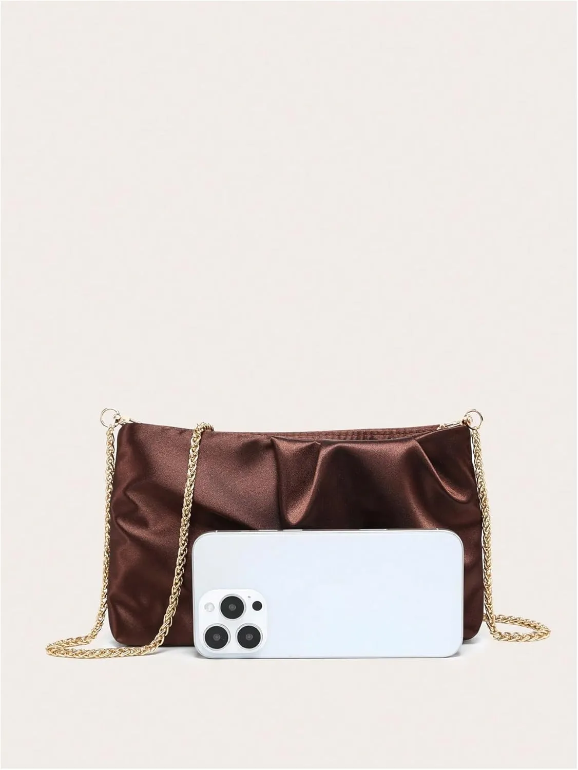 QWINEE Women's Satin Purse Ruched Evening Clutch Handbags Formal Party Handbag Wedding Bags