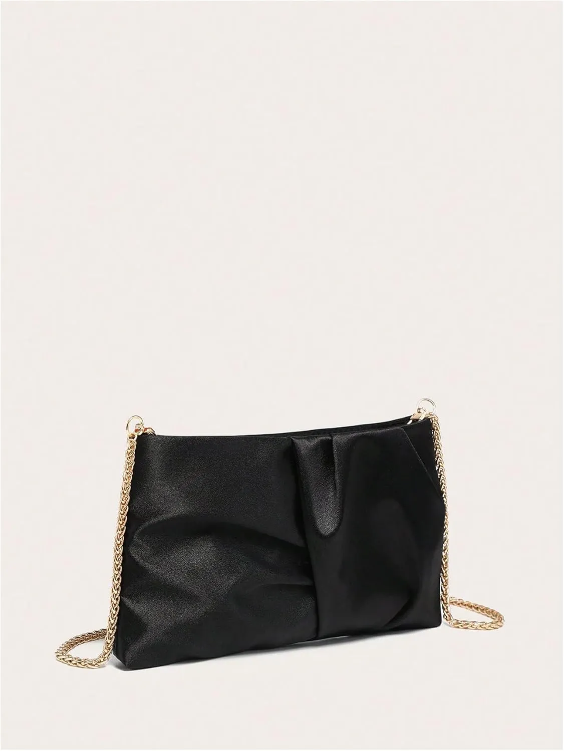 QWINEE Women's Satin Purse Ruched Evening Clutch Handbags Formal Party Handbag Wedding Bags